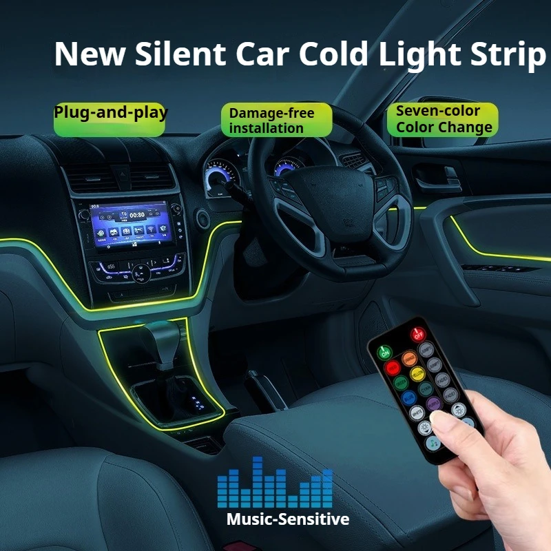 Car Ambient Light Sound Activated - Auto RGB LED Innenraum-Ambientelicht, Klangaktiviertes APP-