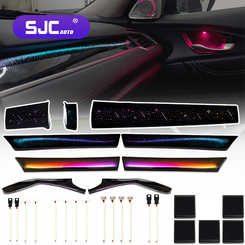 Car Ambient Lighting 64 Color - NewSJC Auto-Innenraum LED-Ambientebeleuchtung für Honda Civic