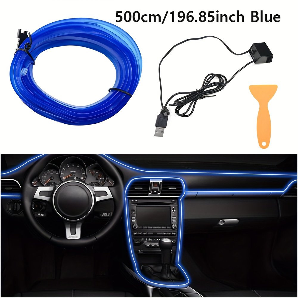 Car Dashboard Light Fiber Optic - 5M Auto-Innenraum RGB Atmosphärenlicht APP-Steuerung USB