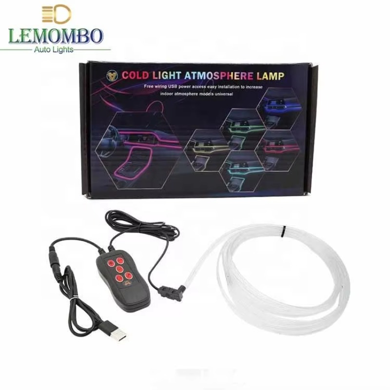 Car Dashboard Light Fiber Optic - USB-Fernbedienung 3/4/5m LED-Ambient-Armaturenbrett-Lichtleiste 64 Farben IP67