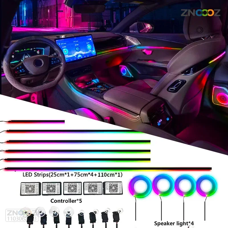 Car Ambient Lighting 18 In 1 - 18IN1 Neon Auto Innen Umgebungs Lichter