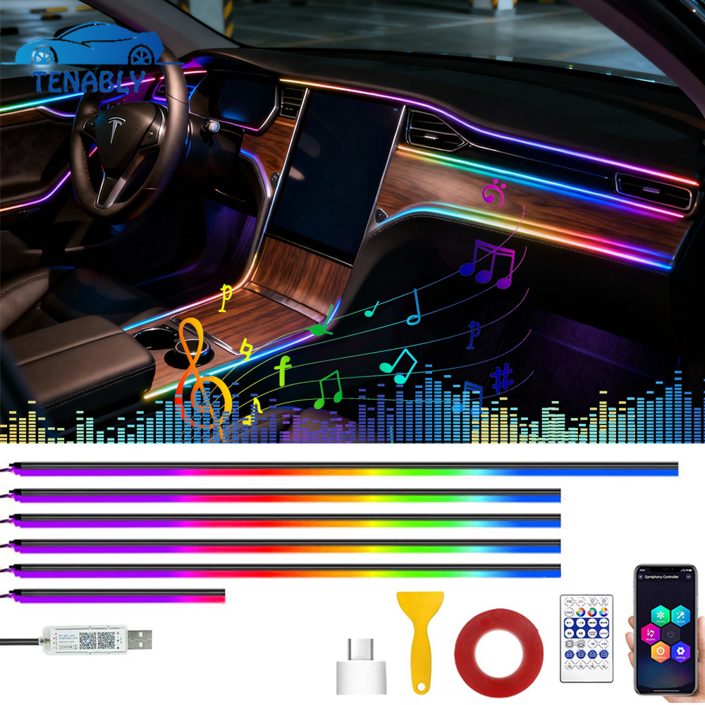 Car Interior Neon Light Usb - Auto Atmosphäre Beleuchtung Streifen Bunte RGB