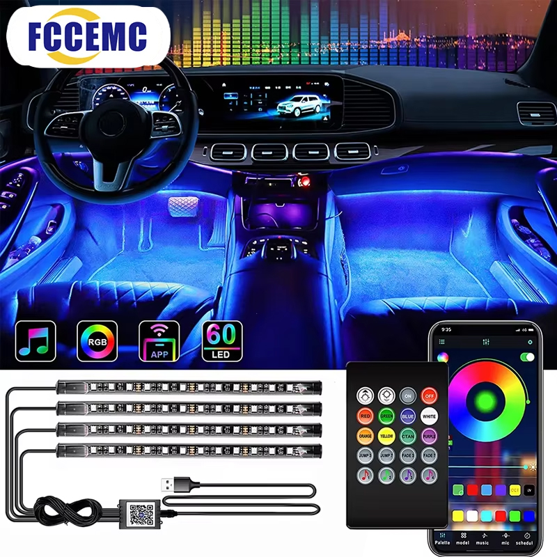 Car Interior Led Strip App Control - RGB Hintergrundbeleuchtung Fernbedienung App Musik Steuerung