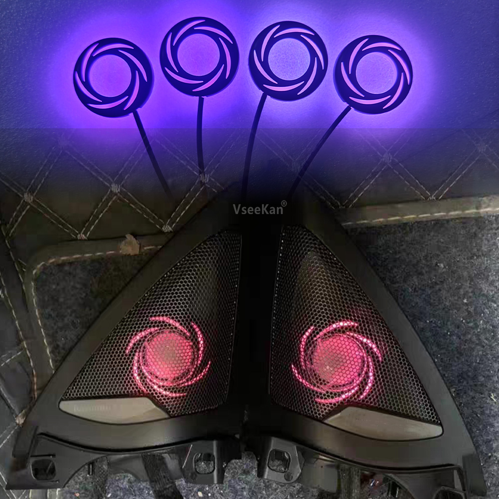 Car Ambient Lighting 64 Color - Auto-Horn Ambientebeleuchtung Kleiner Auto-Hochtöner LED-Ambientelicht Lautsprecher-Ambientebeleuchtung