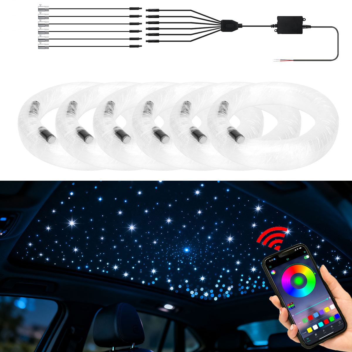 Car Roof Star Light Fiber Optic - Auto Sternenhimmel Atmosphärenlicht 4/5/6 in 1