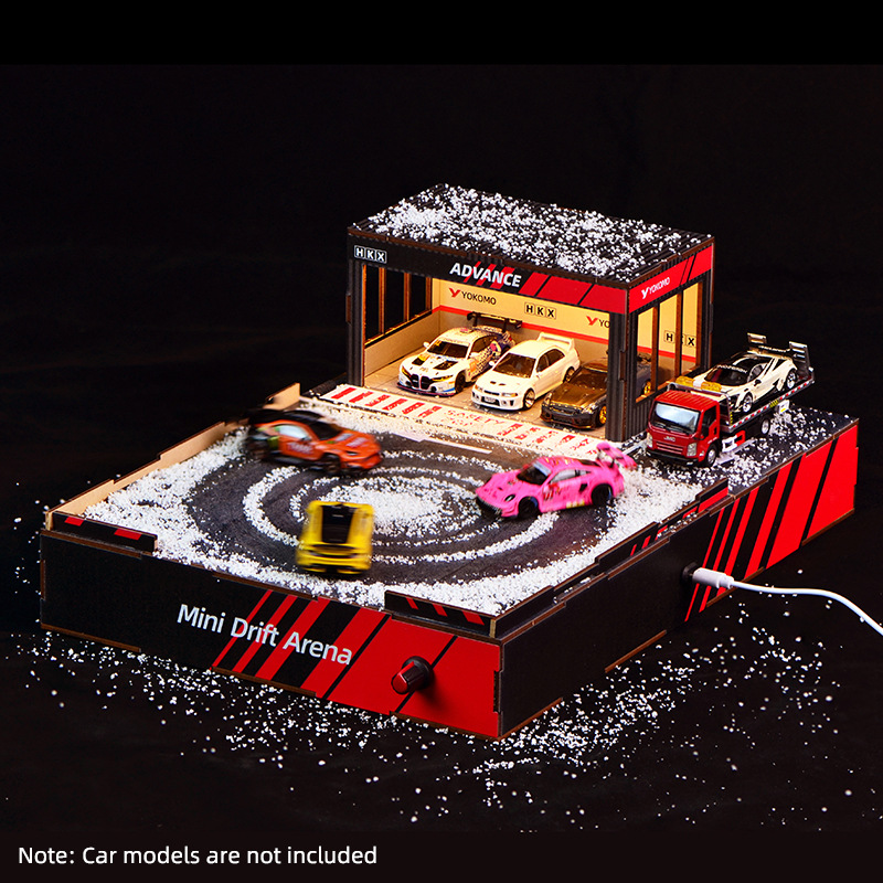 Car Ambient Lighting 18 In 1 - 1:64 Maßstab DIY Drift-Strecken-Diorama mit Drehbühne