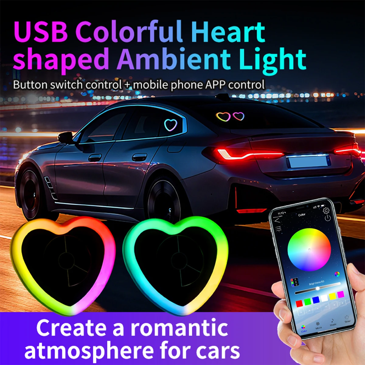 Car Interior Neon Light Usb - Neonlicht Symphony Auto Dreieck Fenster LED