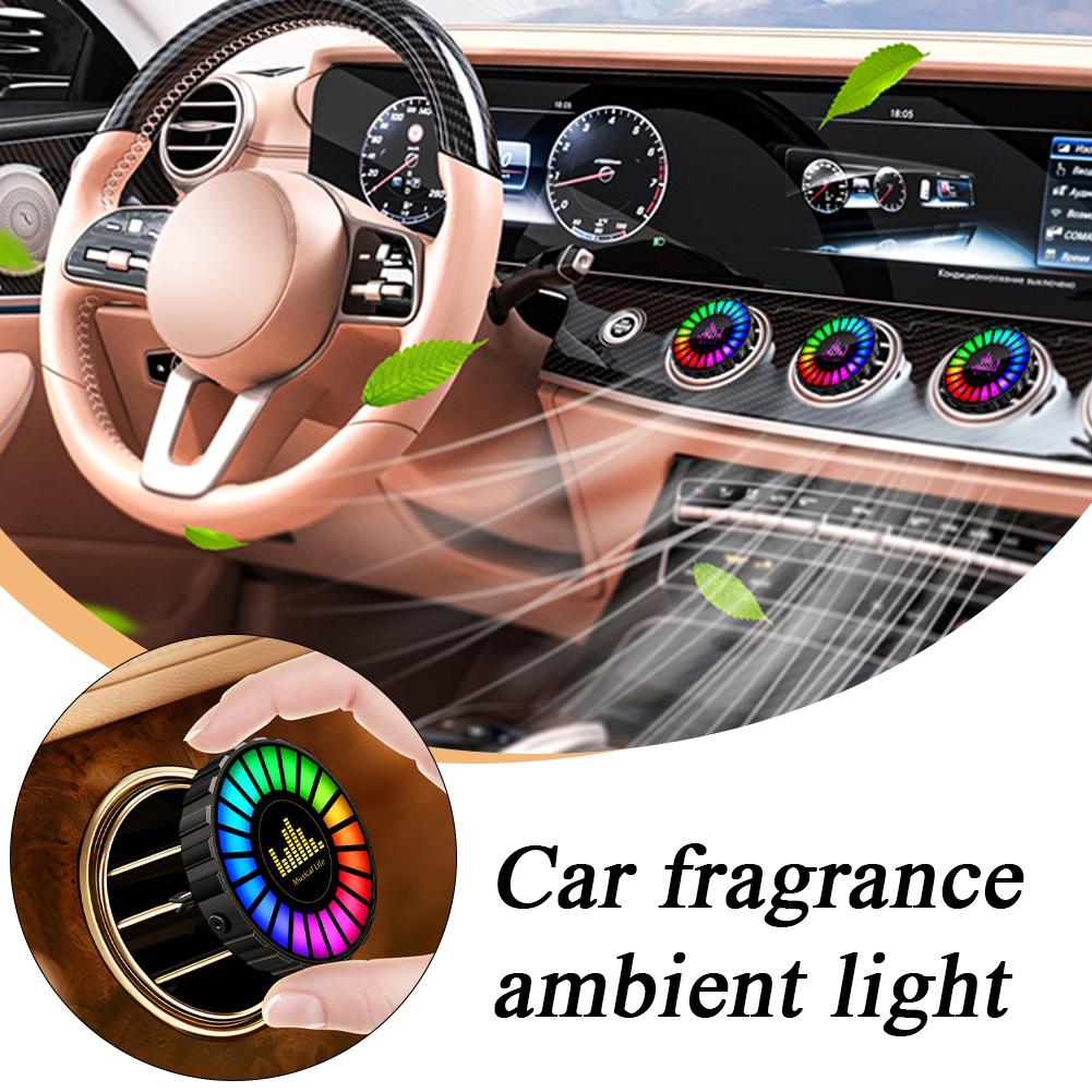 Car Ambient Light Sound Activated - Auto-Musik-Rhythmus-Licht Schallaktivierte LED-Ambientelampe PC-Material Lüftungsclip-Halterung Wiederaufladbar