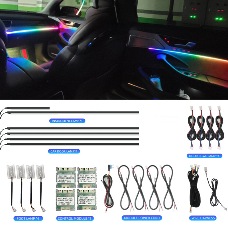 Car Dashboard Light Fiber Optic - LED Auto-Innenraumbeleuchtung 64 RGB Symphonie Acryl-Lichtleiter