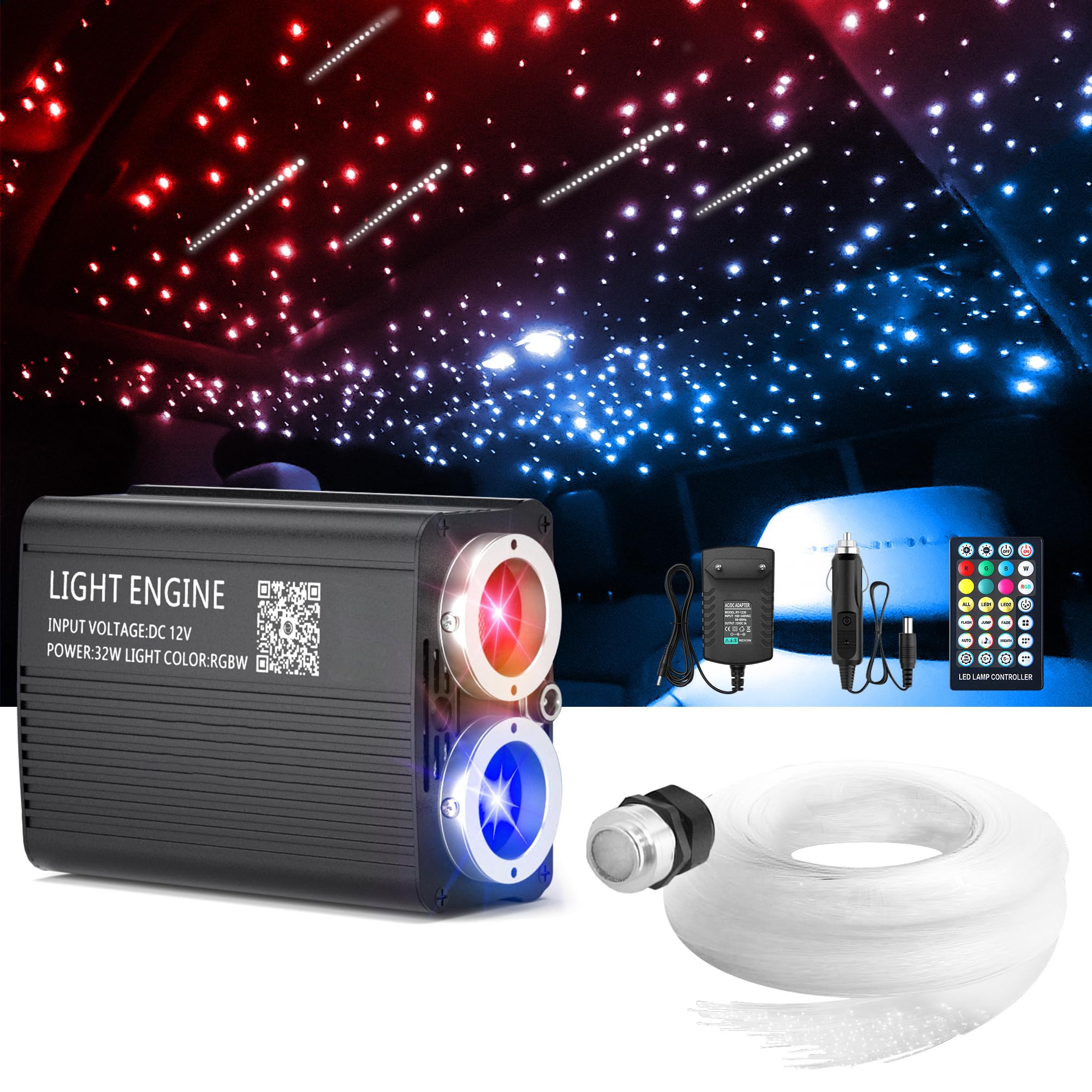 Car Roof Star Light Fiber Optic - 32W Auto Dach Stern Licht Kit