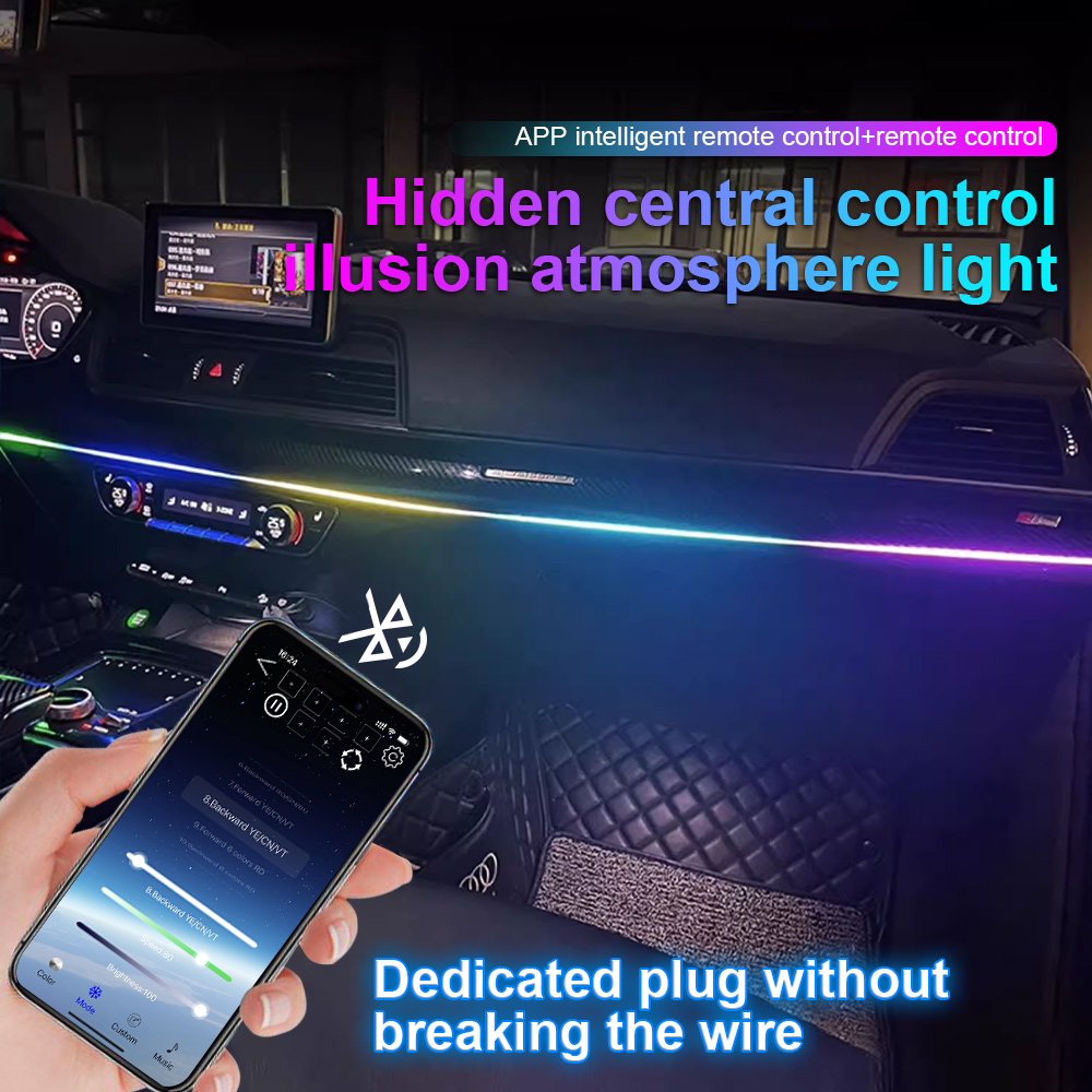 Car Interior Led Strip App Control - 64 farben USB Auto LED Umgebungs