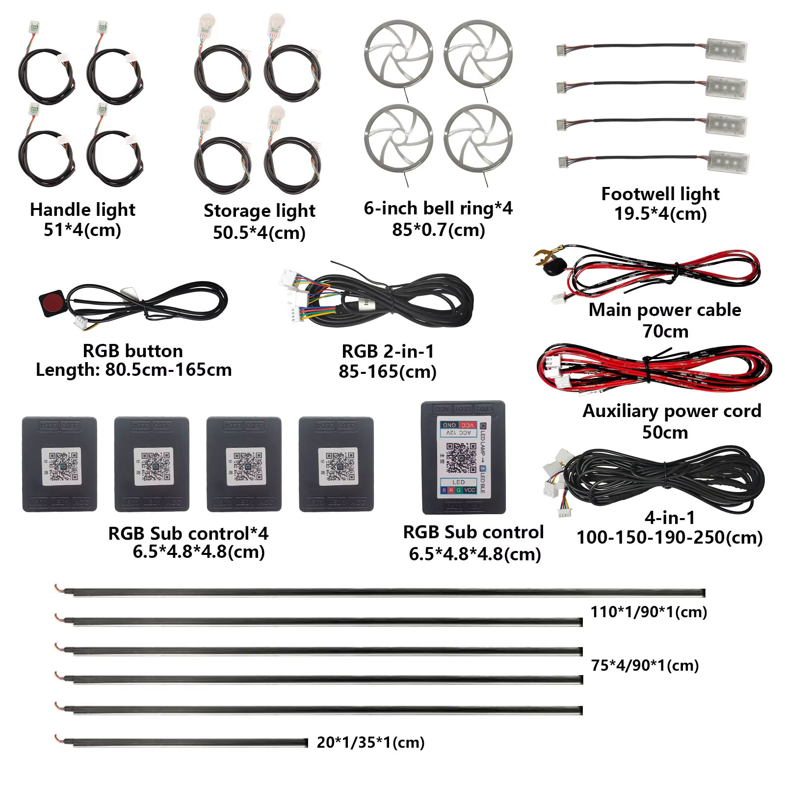 Car Interior Led Strip App Control - Für Ambientebeleuchtung App Universelles Automodell Zuschneidbare
