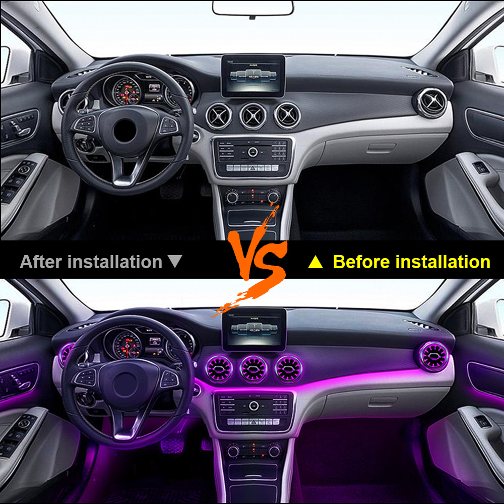 Für Benz W176 CLA C117 GLA X15 – Car Ambient Lighting 64 Color Bewertung und Preis