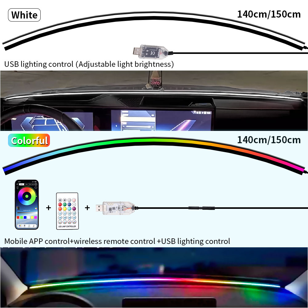 140/150CM Auto-Windschutzschei – Car Interior Led Strip App Control Bewertung und Preis