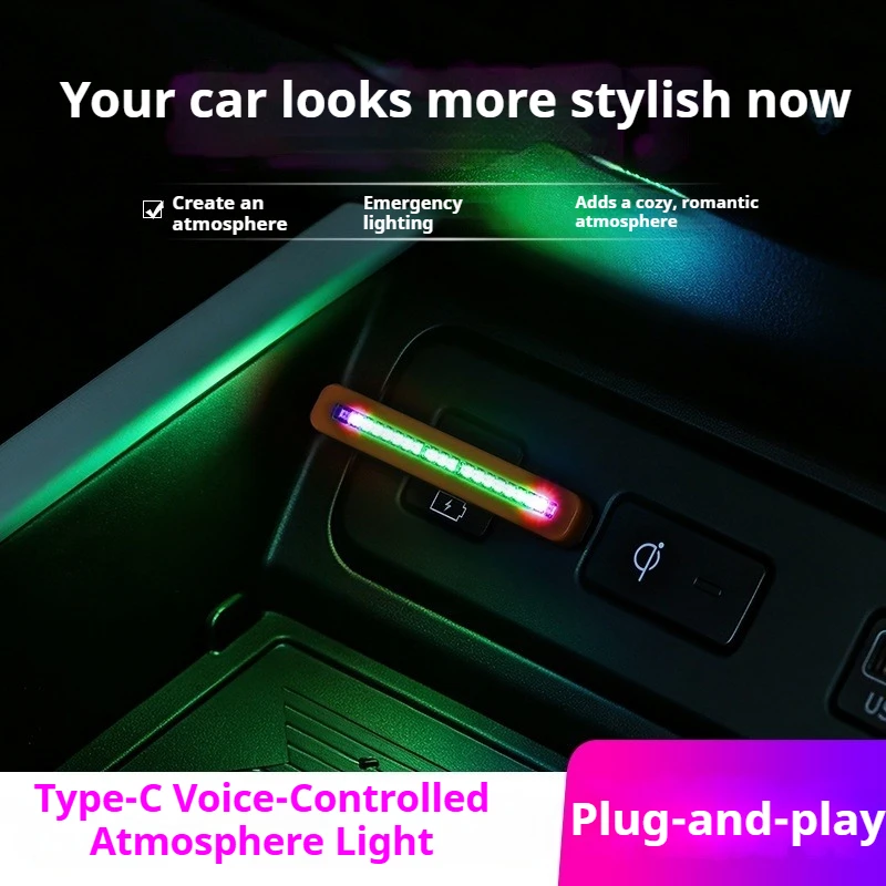 USB-C RGB Soundaktiviertes Rhy – Car Ambient Light Sound Activated Bewertung und Preis