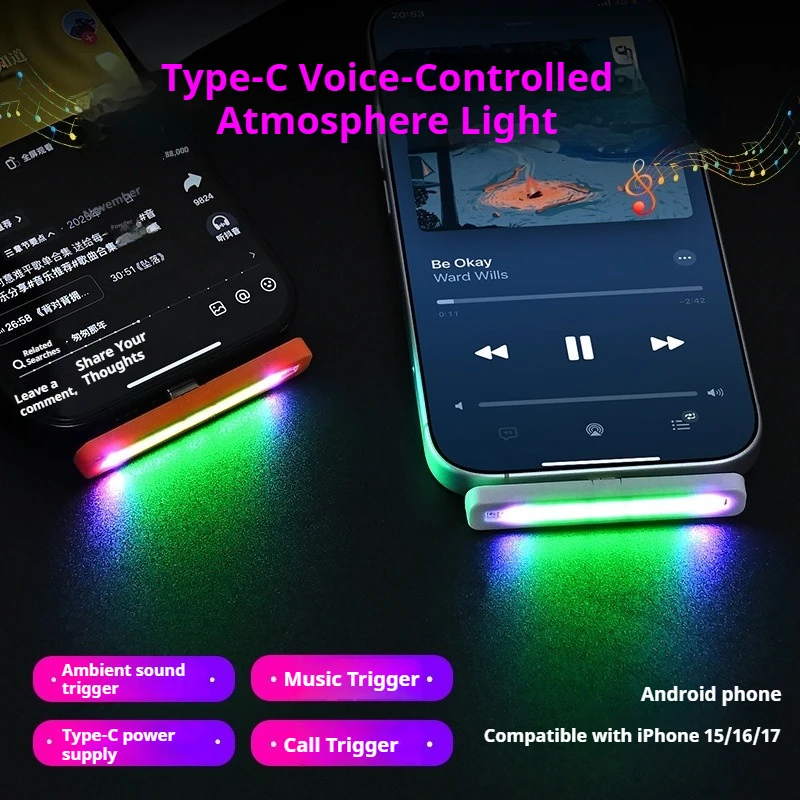 USB-C RGB Soundaktiviertes Rhy – Car Ambient Light Sound Activated Bewertung und Preis