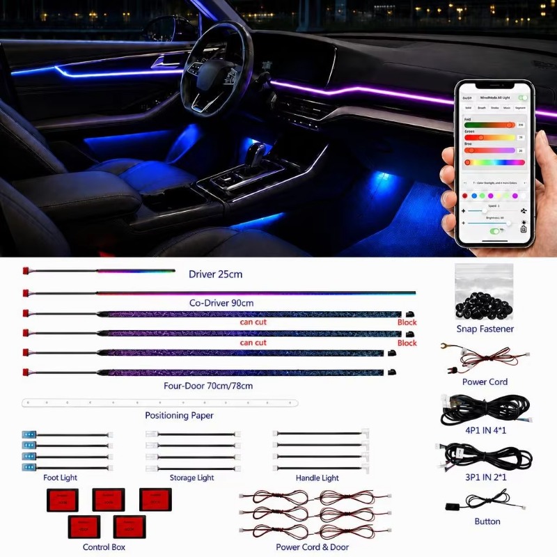 Auto-Ambientebeleuchtungs-Set  – Car Ambient Lighting 18 In 1 Bewertung und Preis