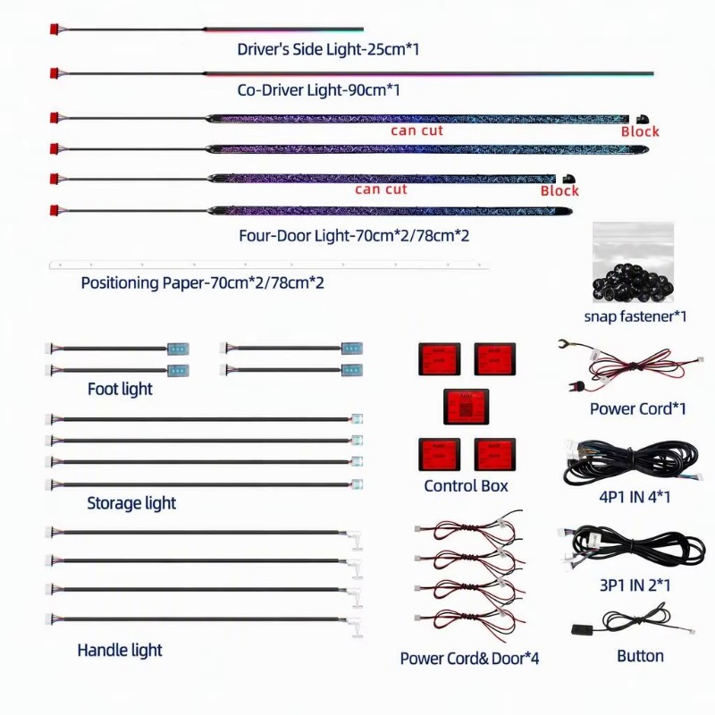 Auto-Ambientebeleuchtungs-Set  – Car Ambient Lighting 18 In 1 Bewertung und Preis