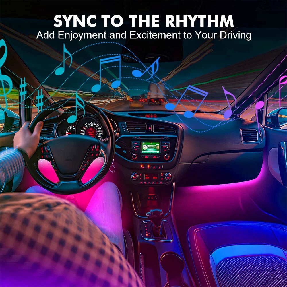 4 Stück 72 LED RGB Auto-Innenr – Car Interior Neon Light Usb Bewertung und Preis