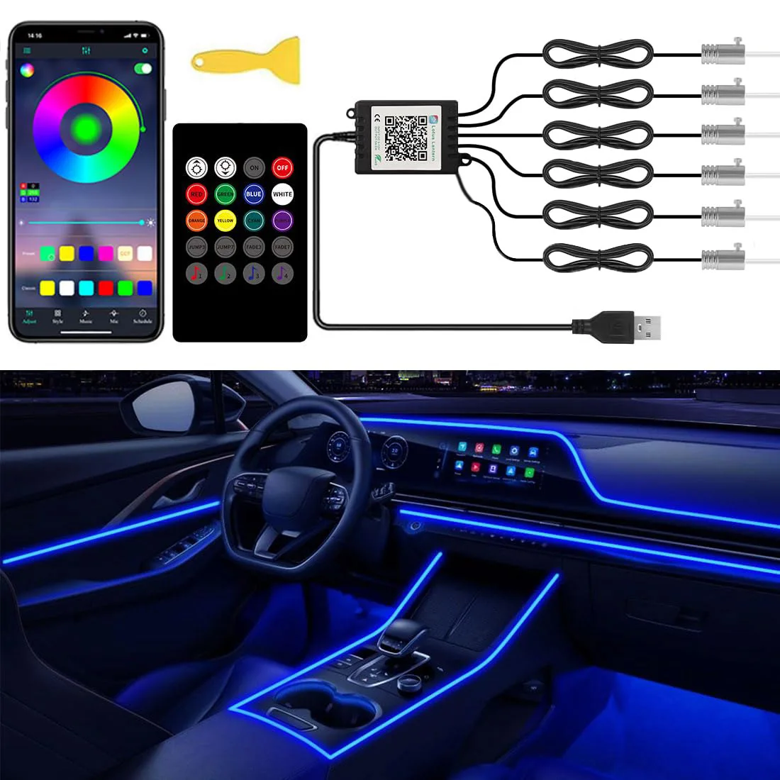 RGB LED Auto Umgebungslicht Ki – Car Dashboard Light Fiber Optic Bewertung und Preis