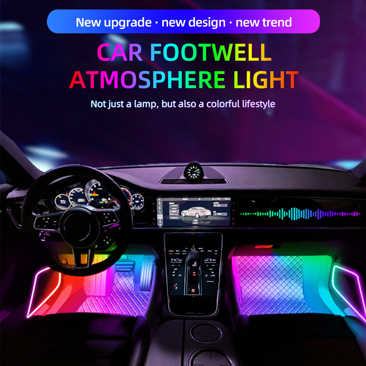 2/4in1 12/18 LED RGB Regenboge – Car Interior Neon Light Usb Bewertung und Preis