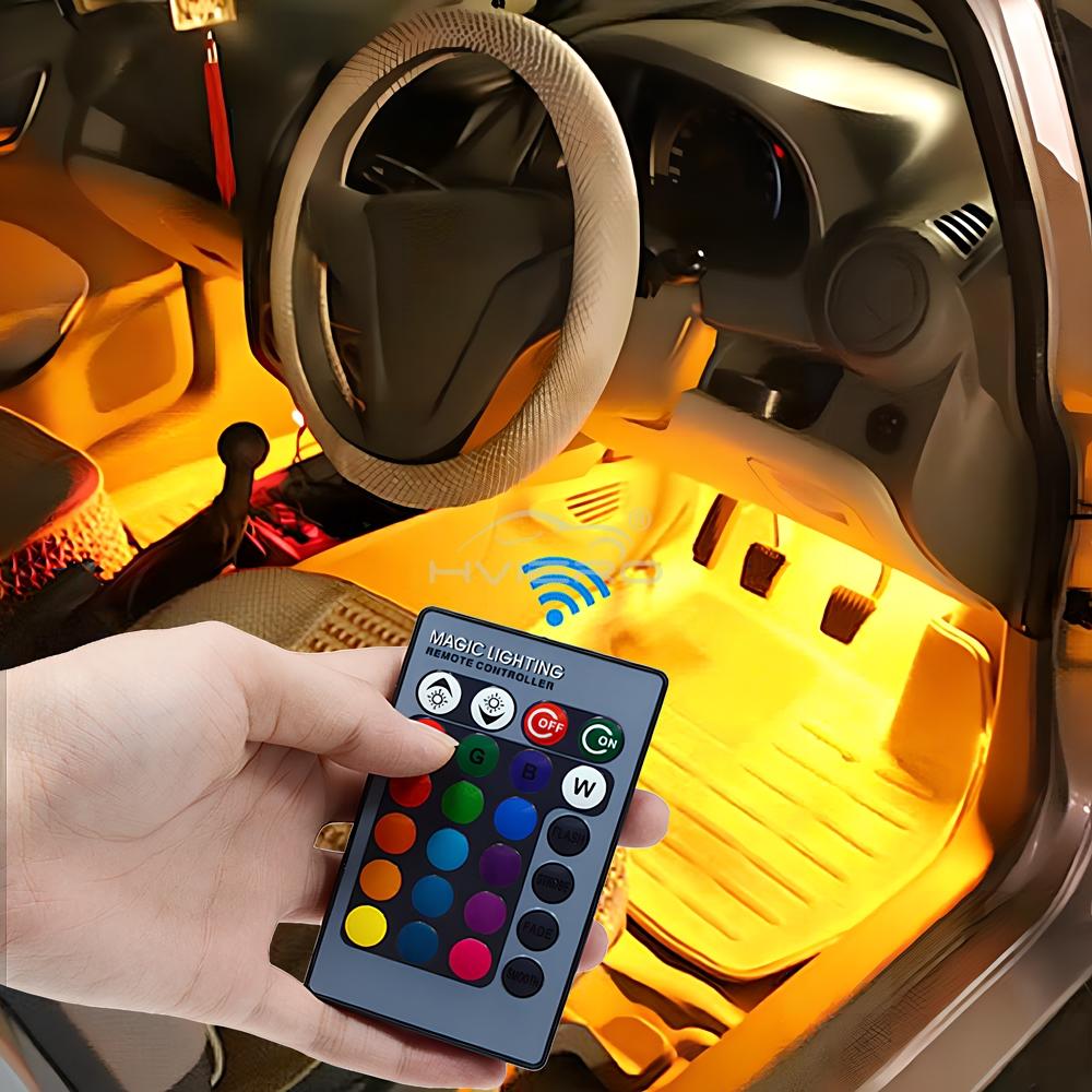 2X Auto Innen Dekoration LED T – Car Ambient Light Kit With Remote Bewertung und Preis