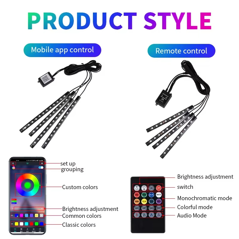 RGB Hintergrundbeleuchtung Fer – Car Interior Led Strip App Control Bewertung und Preis