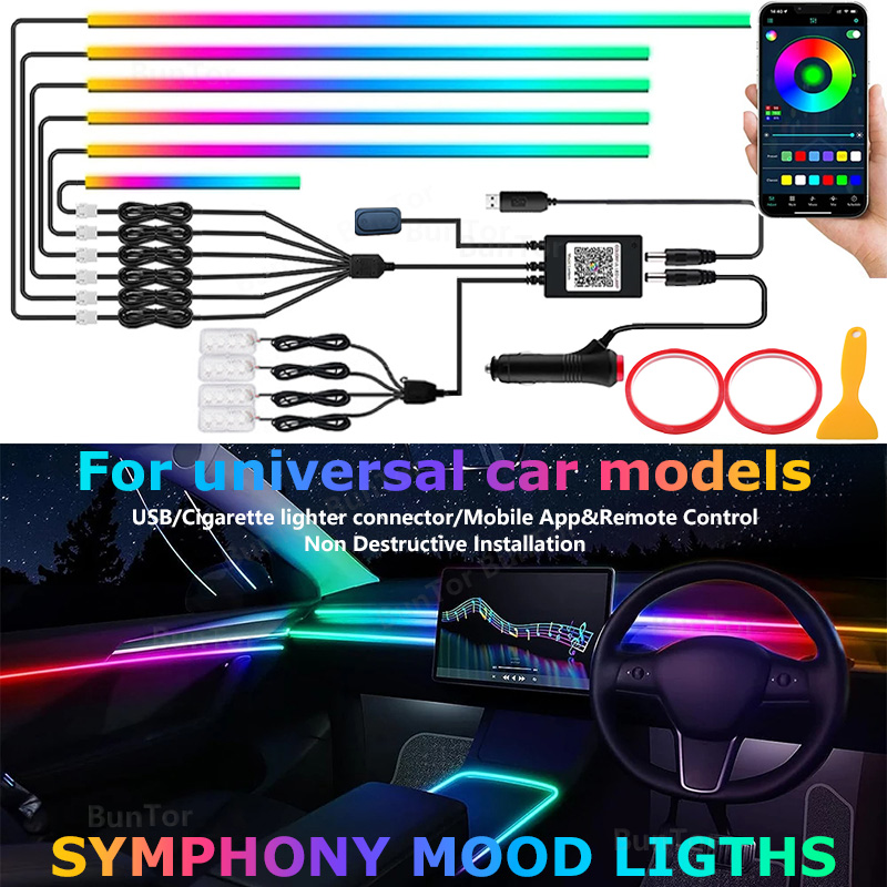 Auto Umgebungslicht/64 Farben  – Car Ambient Lighting 18 In 1 Bewertung und Preis