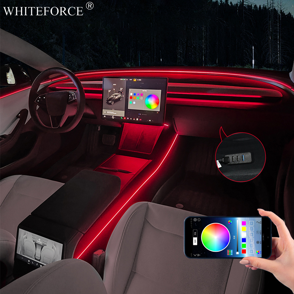 Für Tesla Modell Y Juniper LED – Car Ambient Light Kit With Remote Bewertung und Preis