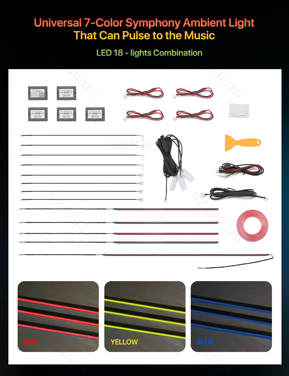 Meistverkauftes Auto-Ambientel – Car Ambient Lighting 18 In 1 Bewertung und Preis