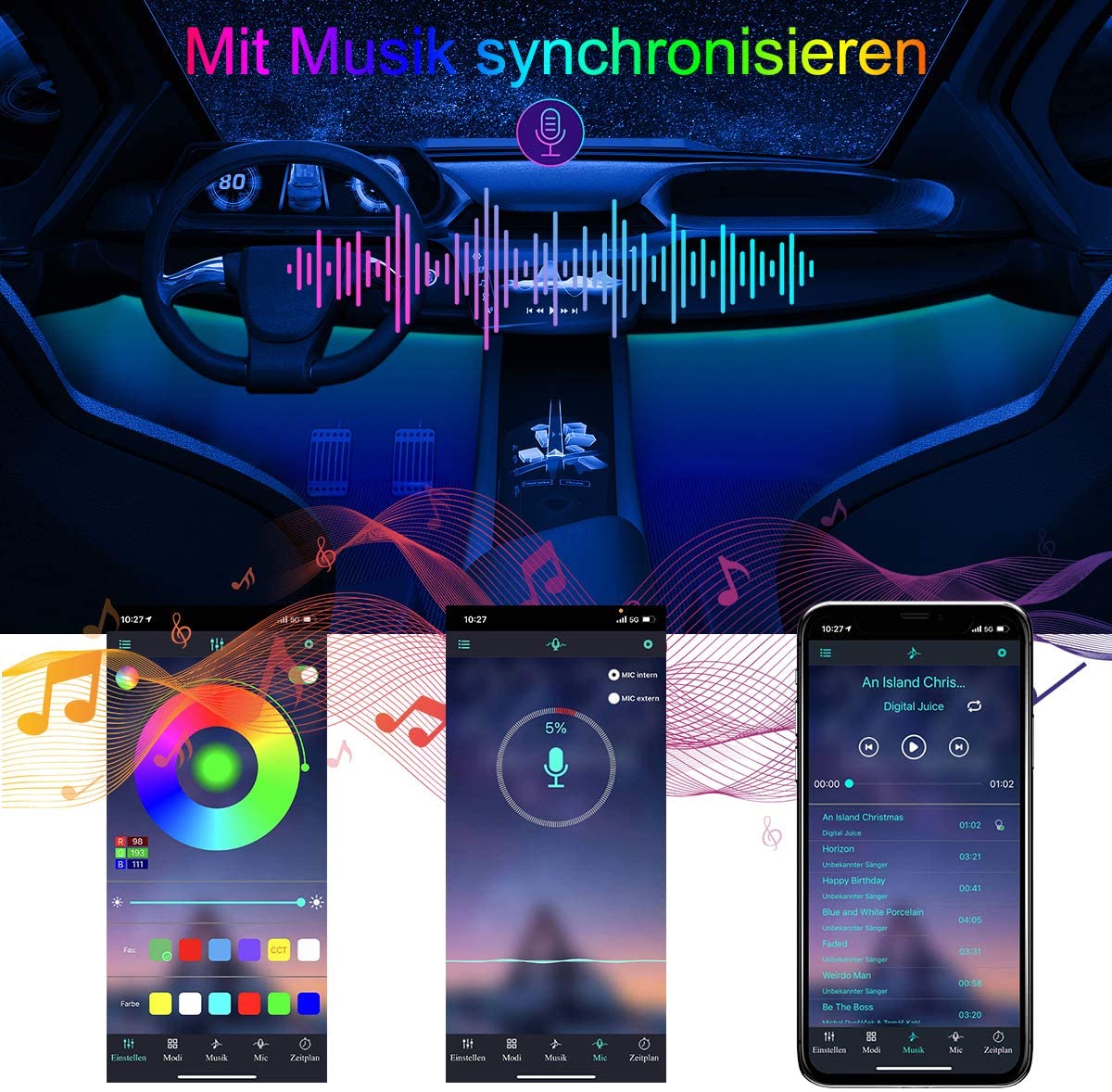 14 in 1 Auto Umgebungs licht U – Car Dashboard Light Fiber Optic Bewertung und Preis