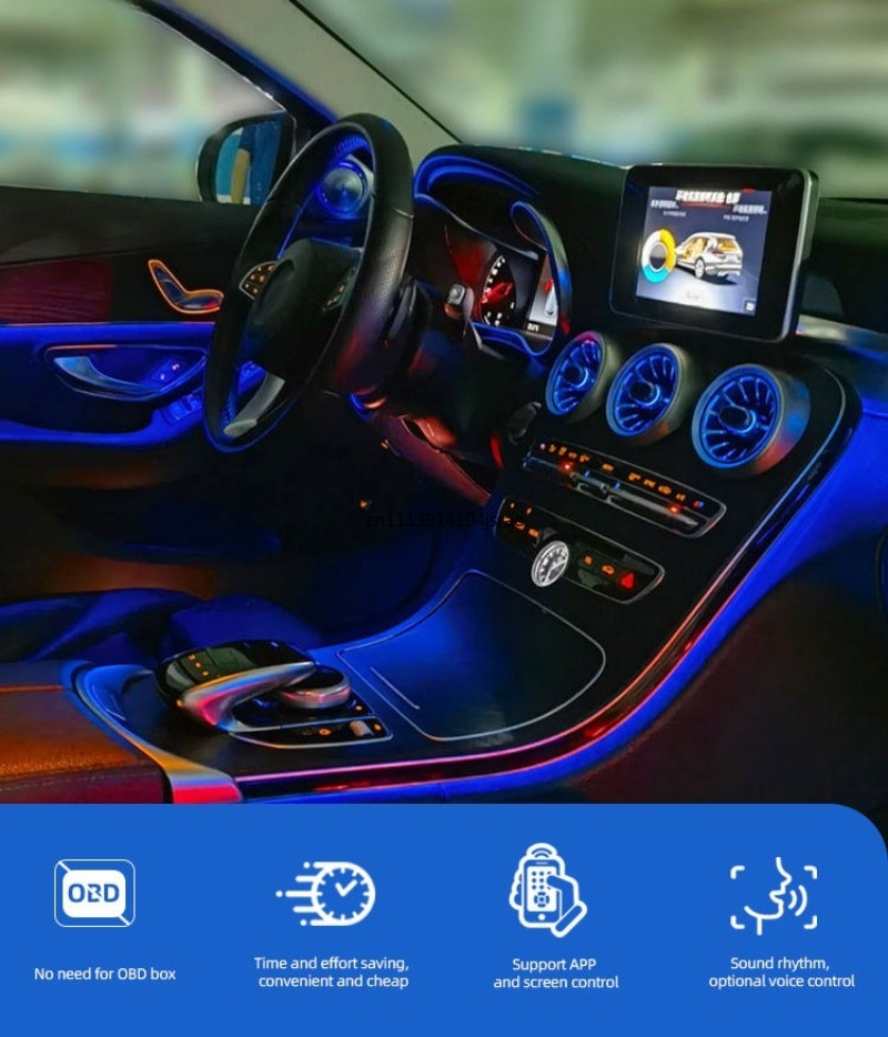 LED Dynamisches Ambientelicht  – Car Ambient Lighting 64 Color Bewertung und Preis