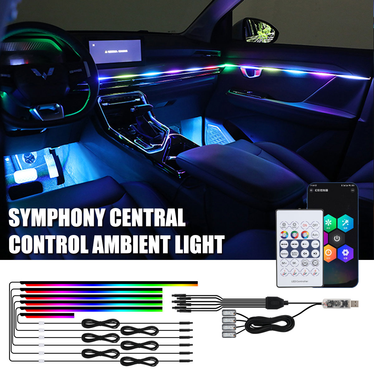 Universal Symphony Auto Umgebu – Car Interior Led Strip App Control Bewertung und Preis