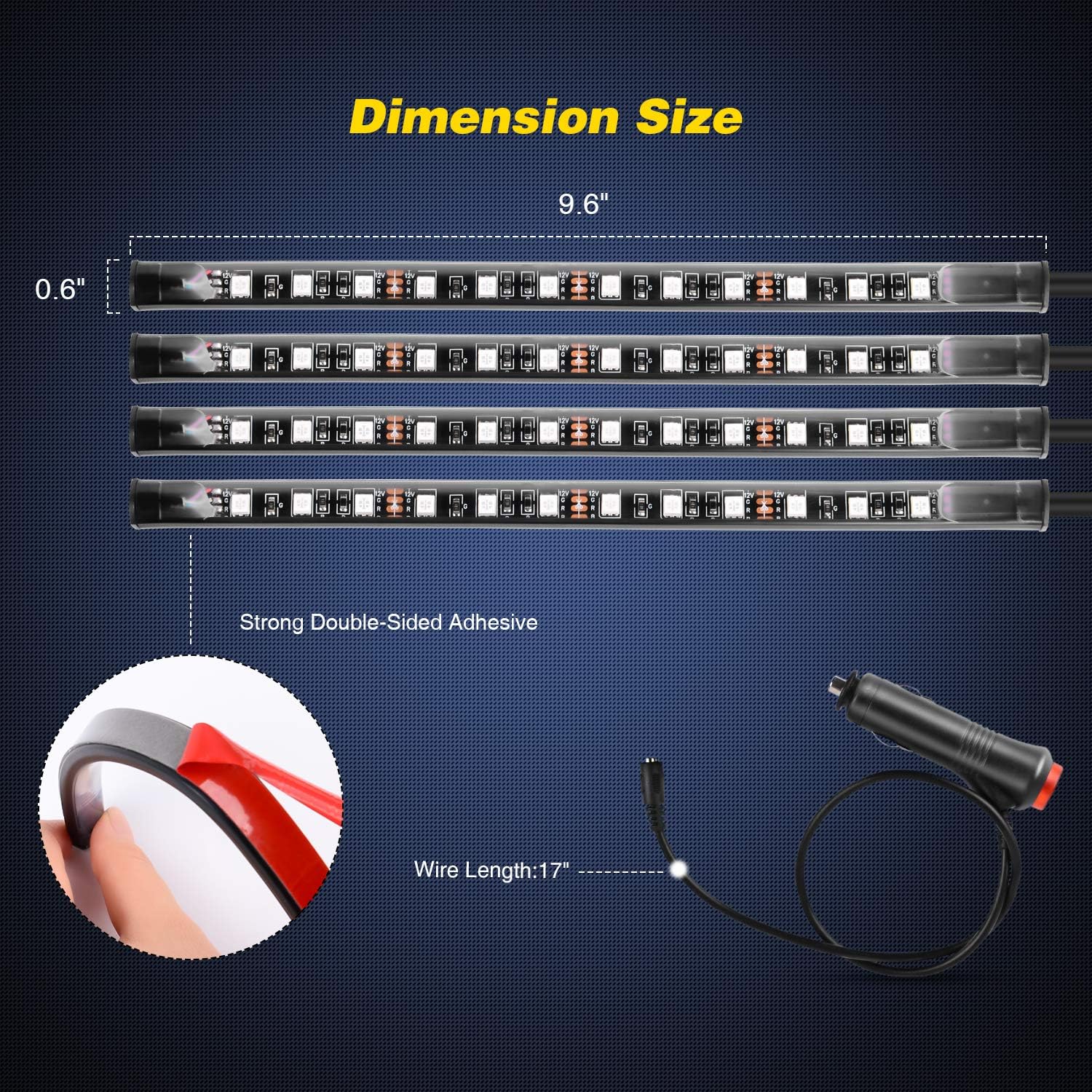 Nilight - TR-06 4 Stück 48 LED – Car Interior Led Strip App Control Bewertung und Preis