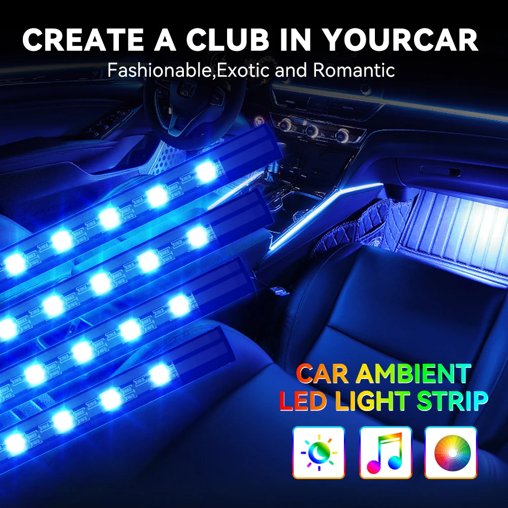 4 IN 1 Auto Automotive Umgebun – Car Interior Neon Light Usb Bewertung und Preis
