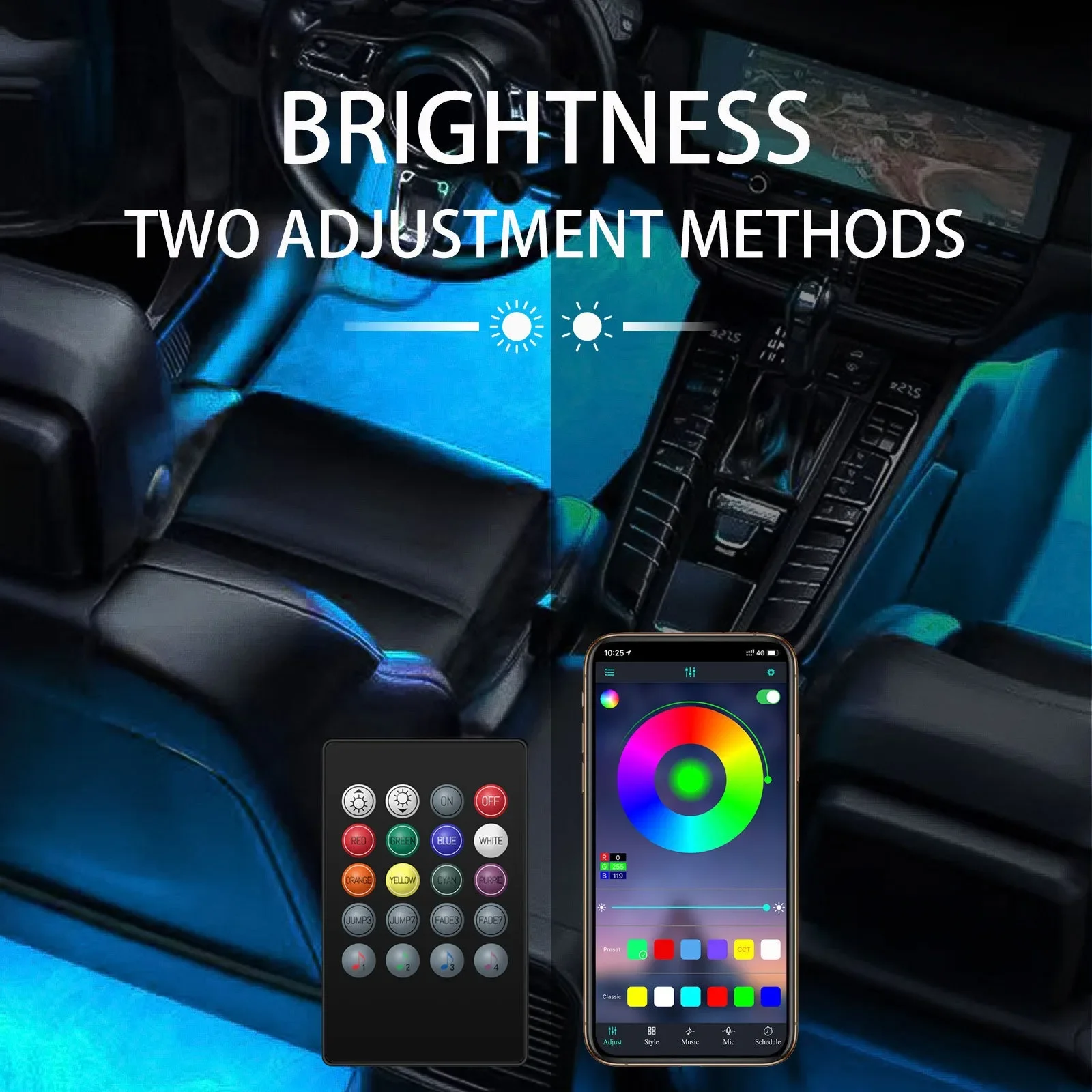 Auto-LED-Fußraum-Umgebungslich – Car Ambient Light Sound Activated Bewertung und Preis