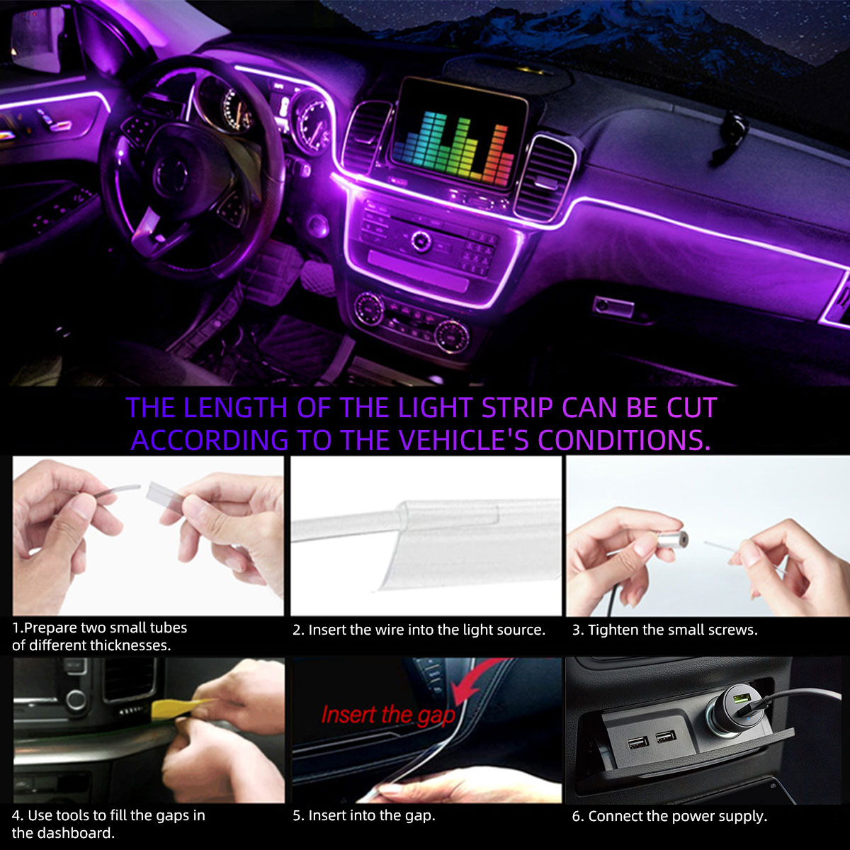4/5/6-in-1 Auto-Innenraum-Fase – Car Dashboard Light Fiber Optic Bewertung und Preis