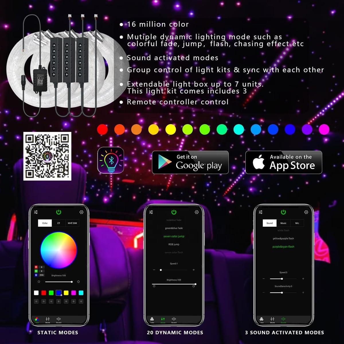 RGB-Glasfaser-Sternenhimmel-Li – Car Roof Star Light Fiber Optic Bewertung und Preis