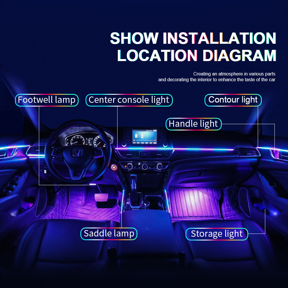 6/10/14/18 in 1 LED Acryl Auto – Car Ambient Lighting 18 In 1 Bewertung und Preis