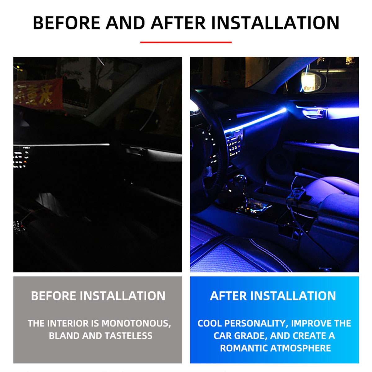 Auto-Innenraum-Ambiente-Kaltli – Car Dashboard Light Fiber Optic Bewertung und Preis