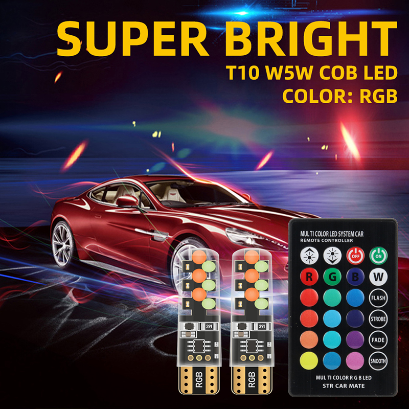 1set T10 W5w RGB Led-lampe Fer – Car Ambient Light Kit With Remote Bewertung und Preis