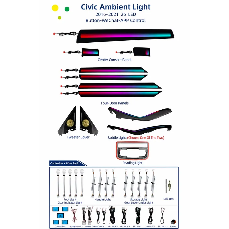 Auto-Ambientelicht für Honda C – Car Ambient Light Door Panel Acrylic Bewertung und Preis